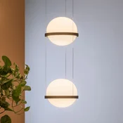 Vibia Palma 3726 LED viseča svetilka z 2 žarnicami, grafitna - Dnevna soba/jedilnica - Sodobni - grafit, opalno bela - Steklo