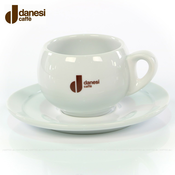 Danesi Caffé bela porcelanasta skodelica s krožničkom za Latte 250 ml