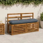 vidaXL Blazina za klop VIANEN 100% poliester Modra 130 x 30 x 12 cm