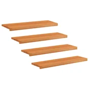 vidaXL Stopnice 4 kos 90 x 30 x 2 cm Svetlo rjava Trda bukovina