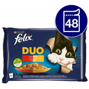 Felix Fantastic DUO mesna izbira v želeju, 48 x 85 g