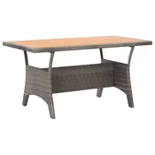 Vidaxl Vrtna miza siva 120x70x66 cm trden akacijev les