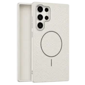 Leather Grip MagSafe maska za Samsung Galaxy S22 Ultra - Bela