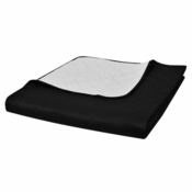 vidaXL Dvostransko Prešito posteljno pregrinjalo Črno/Belo 230 x 260 cm