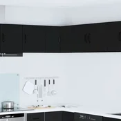 vidaXL Stenska kuhinjska omarica Črna 57 x 57 x 40 cm Konstruiran les