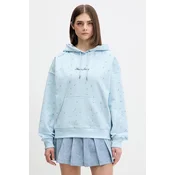 Guess Jeans pulover s kapuco ženski bombažen