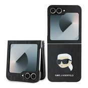 slomart Etui Karl Lagerfeld Saffiano Monogram za Samsung Galaxy Z Flip 6 - črno