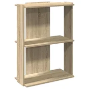 Vidaxl Knjižna omara 3-nadstropna sonoma hrast 60x30x80 cm inž. les