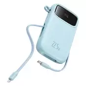Power bank Baseus Qpow Pro+ 10000mAh 22.5W z Lightning, 2x USB-C in USB, s kablom USB-C 30cm - blue