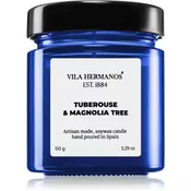 Vila Hermanos Apothecary Cobalt Blue Tuberose & Magnolia Tree dišeča sveča 150 g