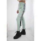 Pants/suit with dark mint selfie lettering