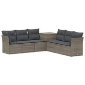 Set sofe 7 pcs Siva i tamno siva Poli Rattan i celik