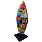 Casa Padrino luxury designer deco surfboard with stand colorful/black H. 130 cm - XXL living room decoration - XXL office decoration - XXL garden decoration - Luxury designer decoration