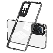 Hibridna maska Crystal Bumper s ugradenom zaštitom zadnje kamere za Xiaomi Redmi Note 11 / Note 11S - metallic black