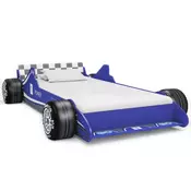 vidaXL Dječji krevet trkaći auto 90x200 cm plavi