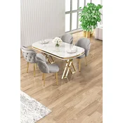 Hanah Home Trpezarijski set, 5 komada, Sivi