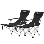 Homestar Set kamping stolov 2 kosa 82x100x88 cm črna