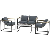 Homestar Vrtni garnitura 4-delna 114x70x67 cm siva