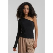 Womens asymmetrical long sleeves black