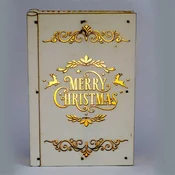 Iris Christmas uzorak knjige 23x16x4,5 cm / toplo bijela LED drvena svjetleća dekoracija 306-01