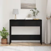 vidaXL vidaXL Črna hrastova konzolna miza - 100x35x76.5 cm - Inženirski les, (22009726)