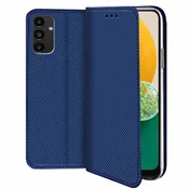 Overboard Ovitek za Samsung Galaxy A54 5G, pametni magnet, temno moder + 9H steklo