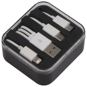 KABEL 3-U-1 ZA PUNJENJE USB,MICRO USB NA USB-C IN IOS 30CM MACMA 2078403 BELO V ŠKATLI