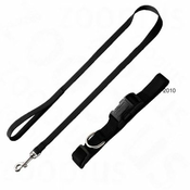 HUNTER Set: Ecco Sport ovratnica in pasji povodec, črna - Ovratnica velikost L + povodec 200 cm / 15 mm