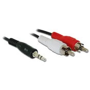 Delock audio kabel, DC prikljucak 3,5 mm muški na 2x RCA muški, 1,5 m