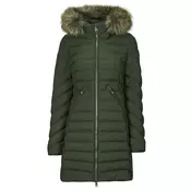 Superdry FUJI HOODED MID FAUSSE FOURRURE Kaki