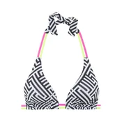 BUFFALO Bikini zgornji del  neonsko zelena / roza / črna / bela