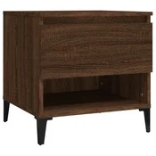 Vidaxl Stranska mizica rjav hrast 50x46x50 cm inženirski les