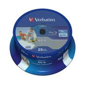 VERBATIM BD-R Blu-Ray SL DataLife 25 GB/ 6x/ za tiskanje/ 25 paketov/ kolut