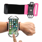 UNIVERSAL RUNNING FOREARM ARMBAND FOR 6 SMARTPHONES ROSE