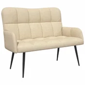 Vidaxl Kavč za 2 osebi Krem 115 x 61 x 87 cm Blago