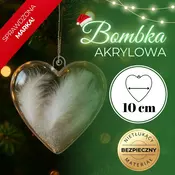 springos SRČEK KROGLA AKRILNA KROGLA DEKORACIJA PLASTIČNA 10cm, (21638130)