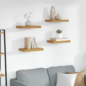 Polica na zidu 4 pcs Bež 40 x 23,5 x 4 cm Konstruirano drvo