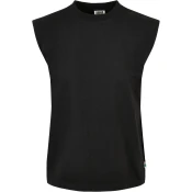 Womens organic tank top with heavy padded shoulder black