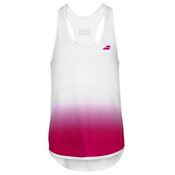 Majica kratkih rukava za djevojčice Babolat Compete Tank Top Girl - white/vivacious red