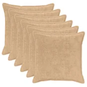 vidaXL Prevleka za blazino 6 kos HOUTEN Krem 65 x 65 cm