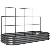 Homestar Dvignjena vrtna greda z oporo 220x110x150 cm temno siva