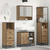vidaXL Komplet pohištva za kopalnico s predalom 4 pcs artisan hrast