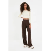 Trendyol Ženske pantalone, Braon