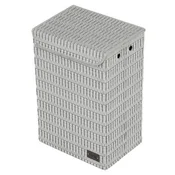 Autronic Koš za perilo poliester in papir, pokrov z ježkom, barva siva (DT3025 GREY)