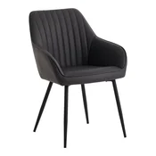 Temno sivi oblazinjeni jedilni stoli v kompletu z nasloni za roke 2 ks Nolan Stripe – Unique Furniture
