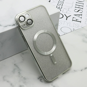 Futrola Glitter Magsafe za iPhone 15 Plus/ srebrna