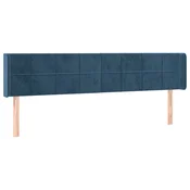 Vidaxl Vzglavje z ušesi temno modro 163x16x78/88 cm žamet