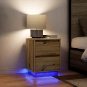 Nocni ormarici s LED svjetlima 2 kom boja hrasta 38x34x50 cm
