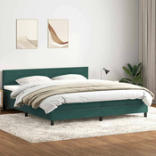 vidaXL vidaXL Box spring postelja z vzmetnico temno zelena 180x220 cm žamet, (21790708)