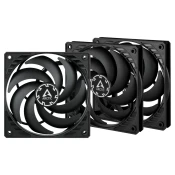 ARCTIC P12 Slim PWM PST Računalniško ohišje Ventilator 12 cm Črna 3 kos(-i)